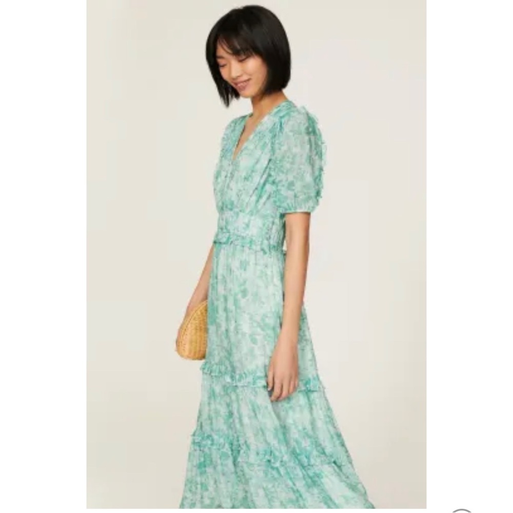 Shoshanna Selene dress in size 6 in a light green and white floral. - Picture 5 of 16
